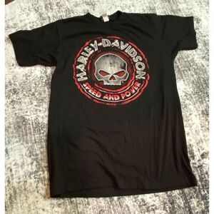 Harley-Davidson Men's Graphic Print Black T-Shirt Size M Crew Neck